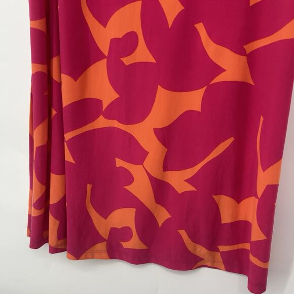 Bar lll Halter Maxi Dress Pink Orange Abstract Floral Sleeveless Resort Size S - Picture 4 of 10